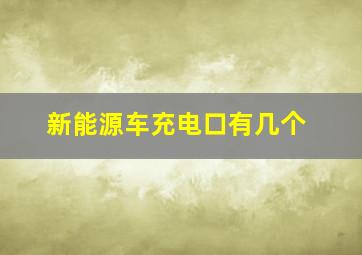 新能源车充电口有几个