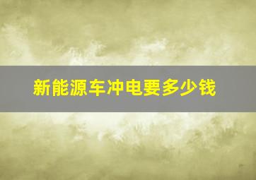 新能源车冲电要多少钱