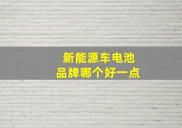 新能源车电池品牌哪个好一点