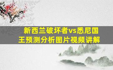 新西兰破坏者vs悉尼国王预测分析图片视频讲解