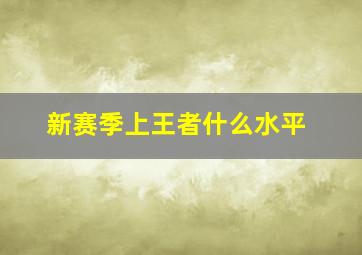 新赛季上王者什么水平