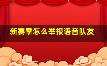 新赛季怎么举报语音队友