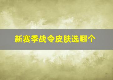 新赛季战令皮肤选哪个