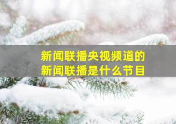 新闻联播央视频道的新闻联播是什么节目