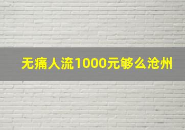 无痛人流1000元够么沧州