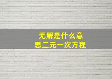 无解是什么意思二元一次方程