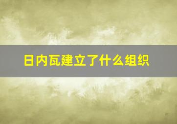 日内瓦建立了什么组织