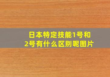 日本特定技能1号和2号有什么区别呢图片