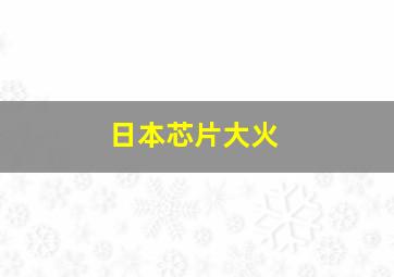 日本芯片大火