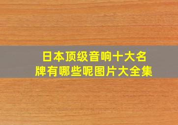 日本顶级音响十大名牌有哪些呢图片大全集