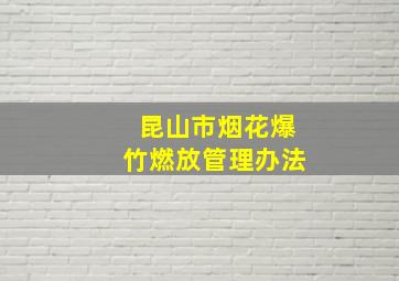 昆山市烟花爆竹燃放管理办法