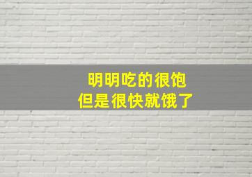 明明吃的很饱但是很快就饿了