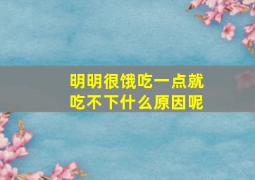 明明很饿吃一点就吃不下什么原因呢