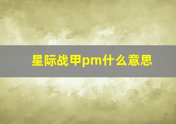 星际战甲pm什么意思