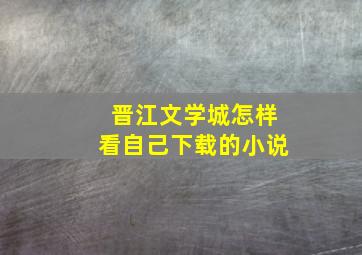 晋江文学城怎样看自己下载的小说