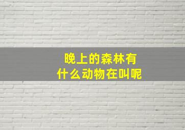 晚上的森林有什么动物在叫呢