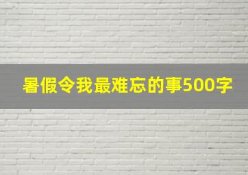 暑假令我最难忘的事500字