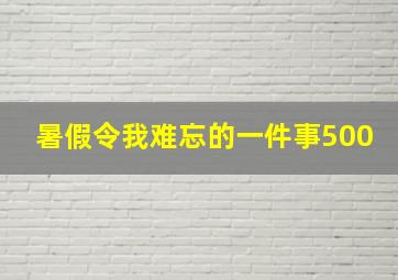 暑假令我难忘的一件事500