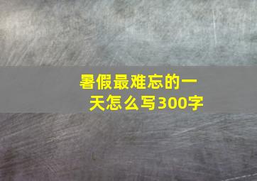 暑假最难忘的一天怎么写300字