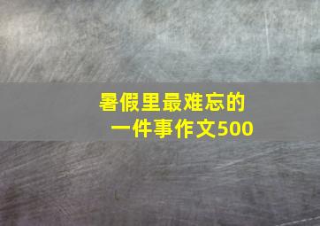 暑假里最难忘的一件事作文500