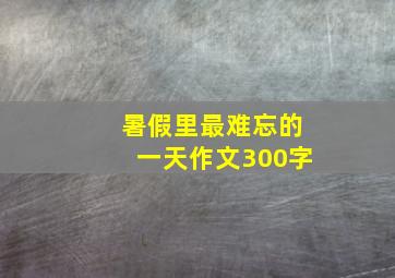 暑假里最难忘的一天作文300字