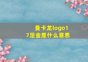 曼卡龙logo17足金是什么意思