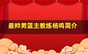 最帅男篮主教练杨鸣简介