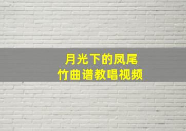 月光下的凤尾竹曲谱教唱视频