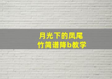 月光下的凤尾竹简谱降b教学