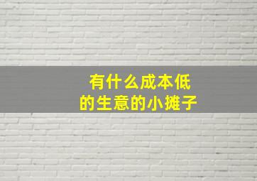 有什么成本低的生意的小摊子