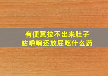 有便意拉不出来肚子咕噜响还放屁吃什么药