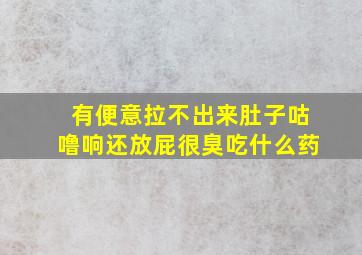 有便意拉不出来肚子咕噜响还放屁很臭吃什么药