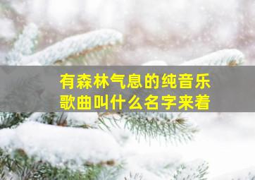 有森林气息的纯音乐歌曲叫什么名字来着