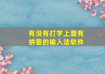 有没有打字上面有拼音的输入法软件