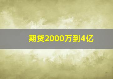 期货2000万到4亿