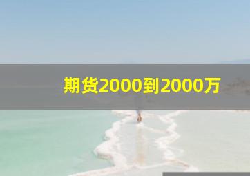 期货2000到2000万