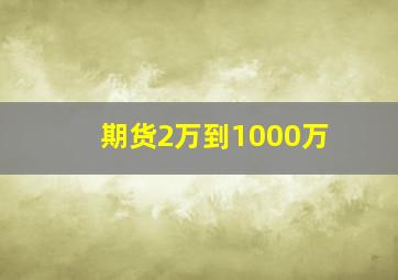 期货2万到1000万