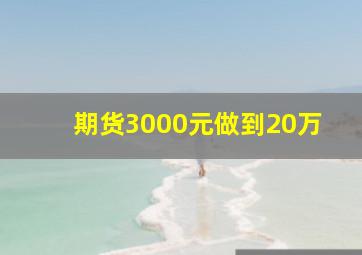 期货3000元做到20万