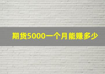 期货5000一个月能赚多少