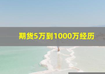 期货5万到1000万经历