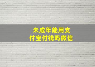 未成年能用支付宝付钱吗微信