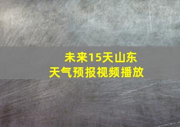 未来15天山东天气预报视频播放