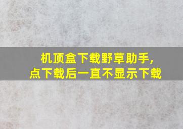 机顶盒下载野草助手,点下载后一直不显示下载