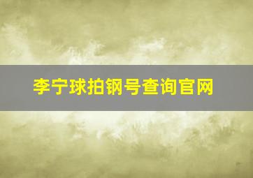 李宁球拍钢号查询官网