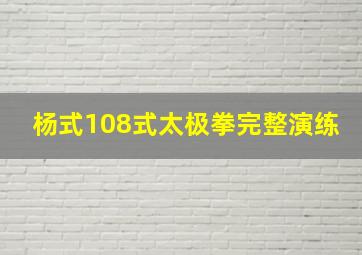 杨式108式太极拳完整演练