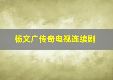 杨文广传奇电视连续剧