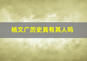 杨文广历史真有其人吗