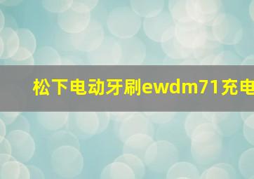 松下电动牙刷ewdm71充电