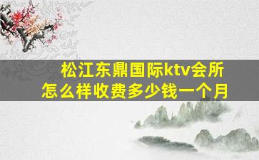 松江东鼎国际ktv会所怎么样收费多少钱一个月