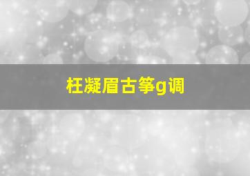 枉凝眉古筝g调